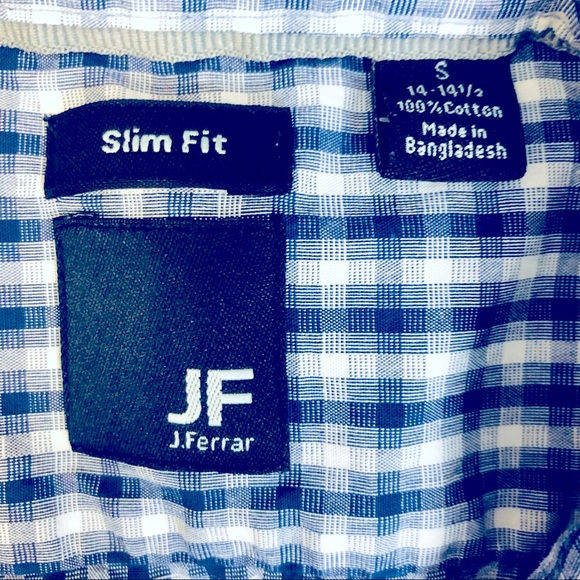 J Ferrar Slim Fit Button Down 14-14 1/2 Size Small - Picture 4 of 6